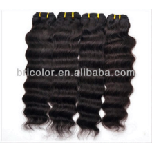 Sin enredos sin mezcla Color 1 # Jet Black Deep Wave Extensión del cabello humano 100%